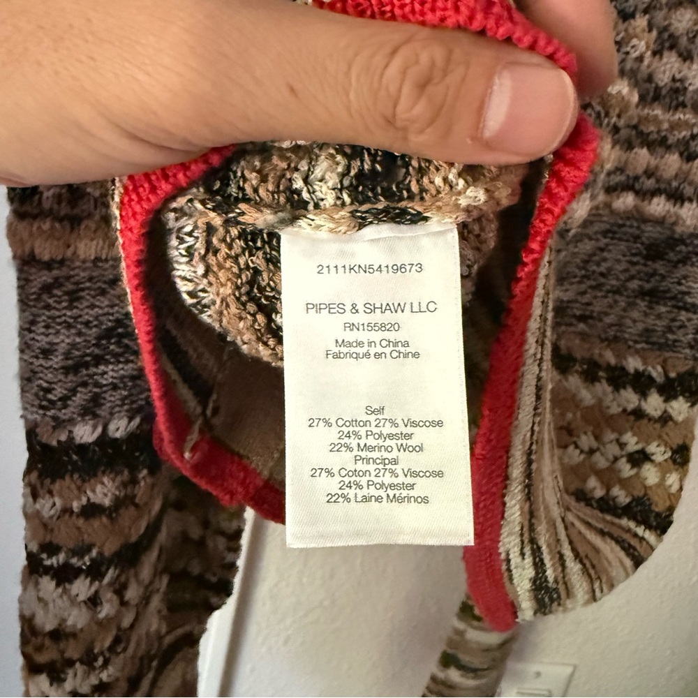 VERONICA BEARD multicolor chunky merino wool knit button up cardigan top sweater - Picture 6 of 6